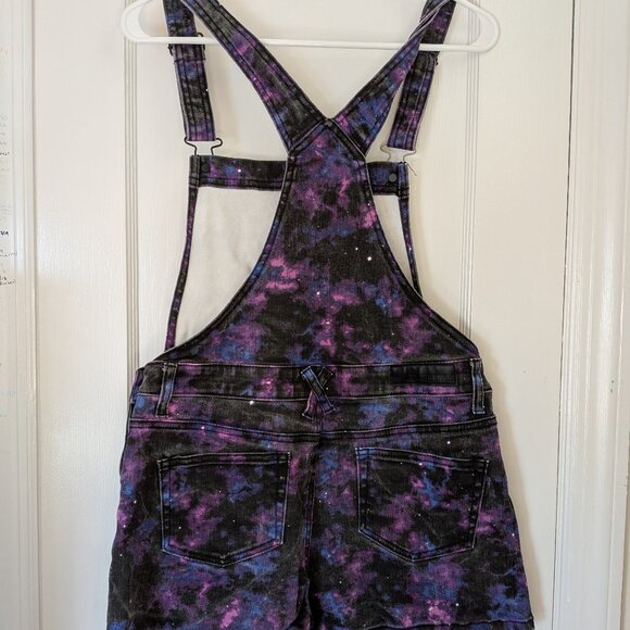 Outer Space Supernova Planetary Nebula Overall Shorts - Picture 3 of 7